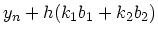 $\displaystyle y_n + h (k_1 b_1 + k_2 b_2)$